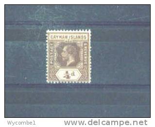 CAYMAN ISLANDS - 1912  George V  1/4d MM - Kaaiman Eilanden