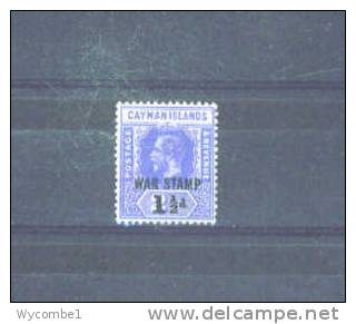 CAYMAN ISLANDS - 1917  George V  War Stamp 11/2d On 21/2d MM - Kaaiman Eilanden