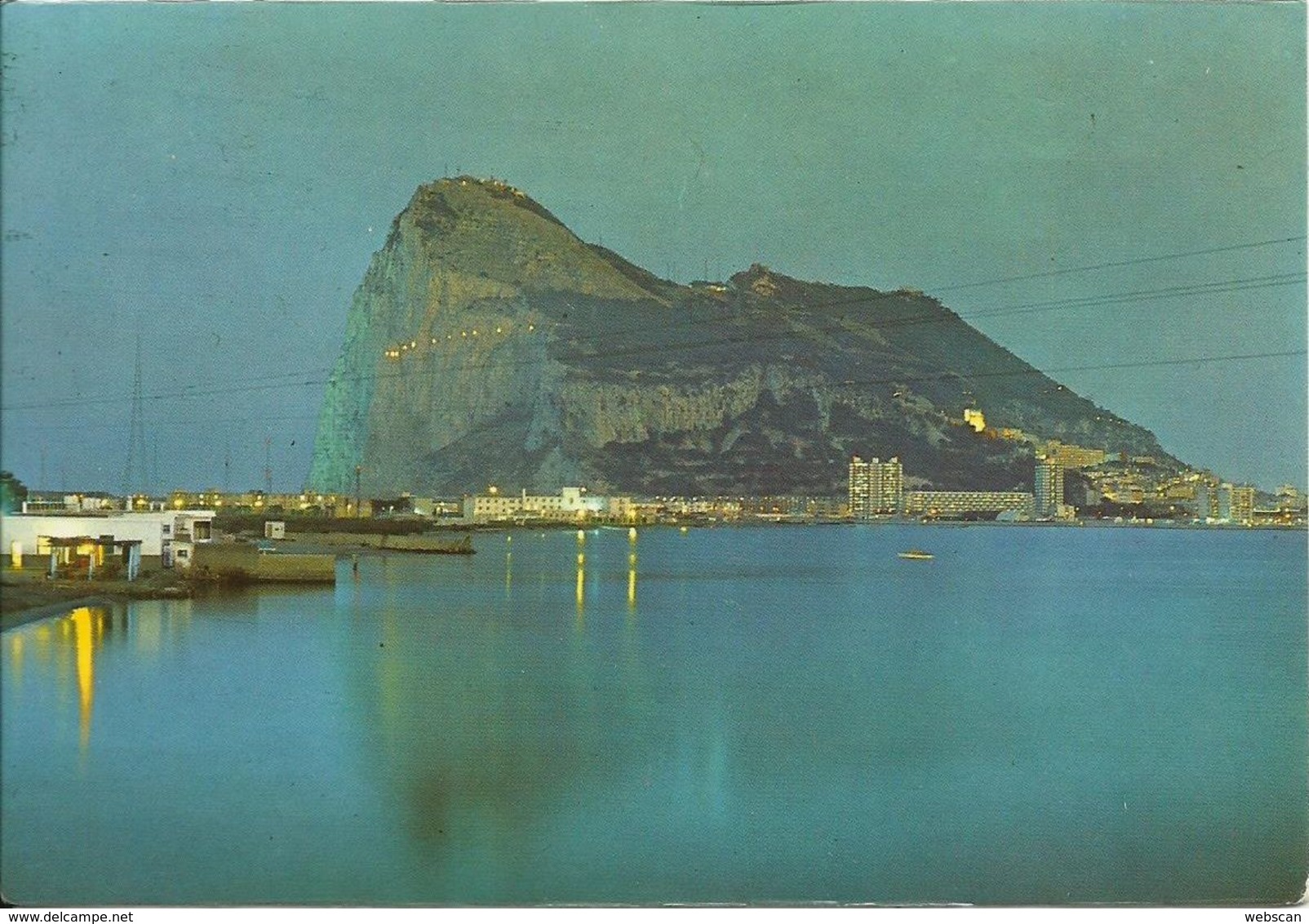 AK Gibraltar Felsen + Hafen Nacht Farbfoto #0182 - Gibilterra