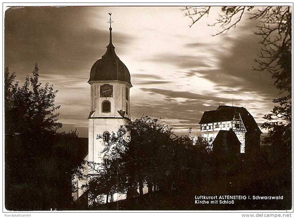 AK Luftkurort ALTENSTEIG I. Schwarzwald Kirche Mit Schloß 28.6.65.-17 7272 Luftkurort ALTENSTEIG Schwarzwald Nach Karlsr - Altensteig