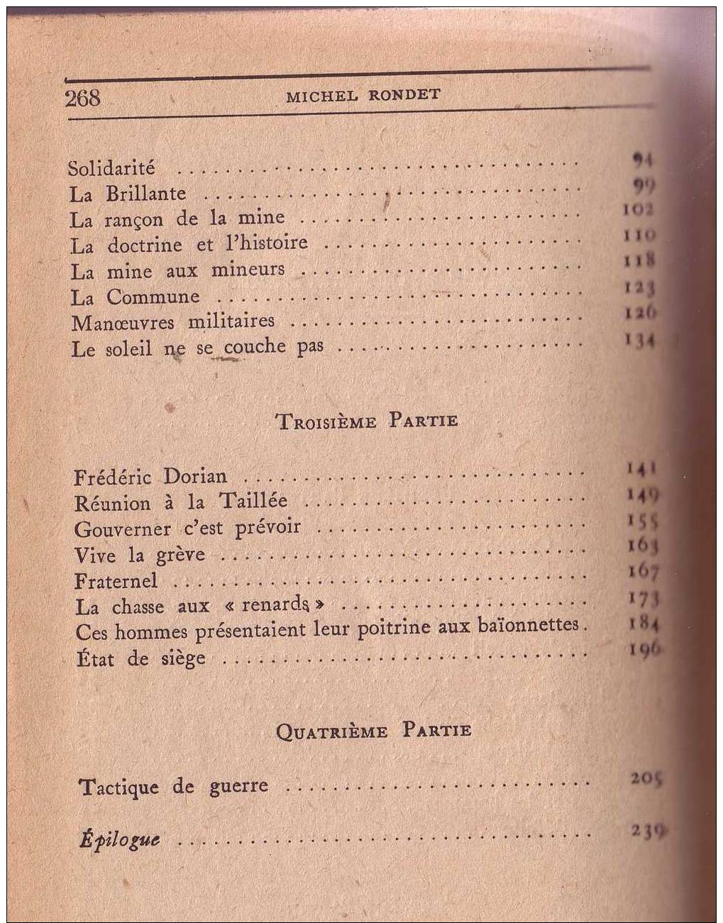 "Michel RONDET " Roman Historique  ( Bassin Minier De La LOIRE )-par André Philippe -270 Pages- 1949 - Historique