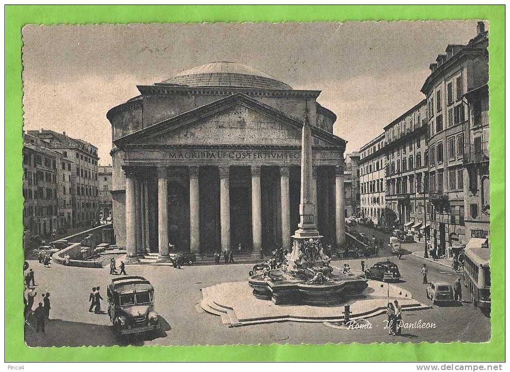 ROMA PANTHEON CARTOLINA FORMATO GRANDE VIAGGIATA NEL 1958 - Panthéon