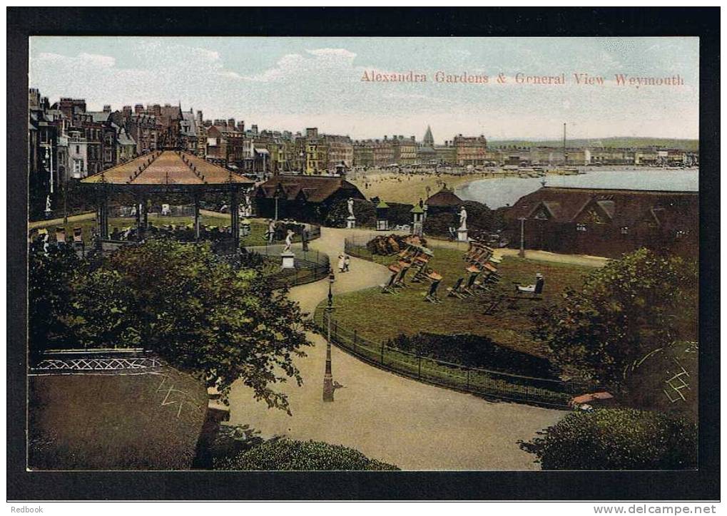 RB 662 - Super Early Postcard Alexandra Gardens & General View Weymouth Dorset - Weymouth