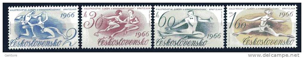 CZECHOSLOVAKIA 1966  Artistic Skating  Cpl Set Yvert Cat N° 1457/60   Absolutely Perfect  MNH** - Pattinaggio Artistico