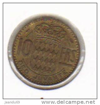 PIECE DE 10 FRANCS MONACO RAINIER III 1951 SUP - 1949-1956 Anciens Francs