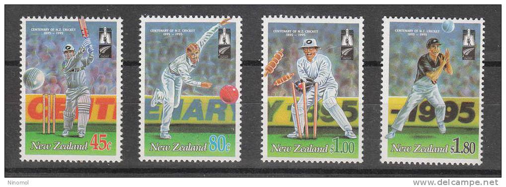 Nuova  Zelanda   -   1994.   Centenario  Del  Cricket.  Complete  Set.  MNH,  Fresh - Cricket