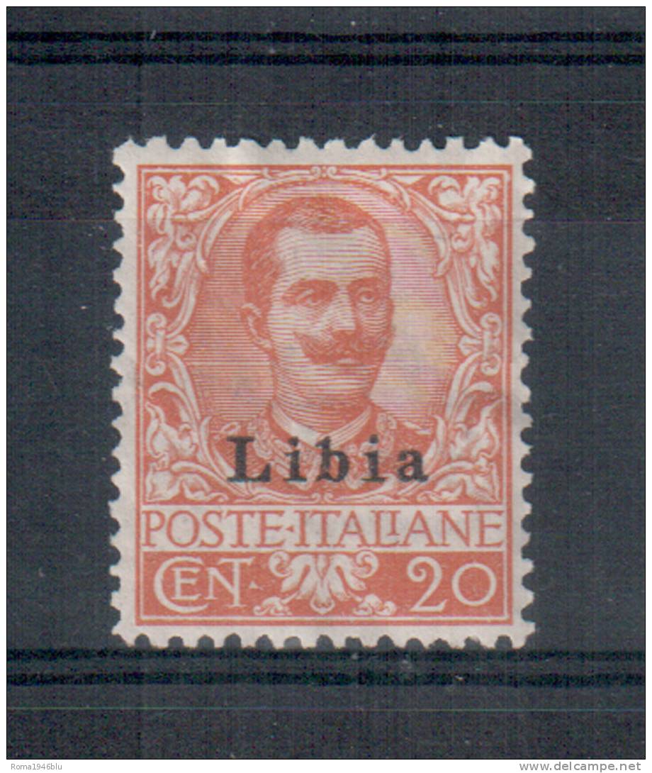 LIBIA 1912-15 FRANCOBOLLI SOPRASTAMPATI 20 CENT. CENTRATO ** MNH LUX - Libya