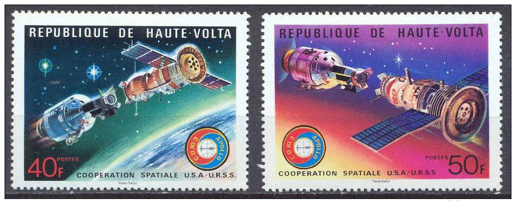 Haute-Volta YT N°359/360 Coopération Spatiale USA-URSS Neuf/charnière * - Opper-Volta (1958-1984)