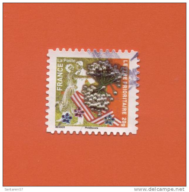 Timbre Oblitéré Used Stamp Selo Carimbado Meilleurs Voeux Timbre N° 7 Timbre Autoadhésif  FRANCE 2010 - Gebraucht