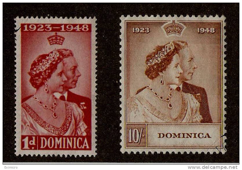 DOMINICA 1948 SILVER WEDDING SET FINE USED Cat £28 - Dominica (...-1978)