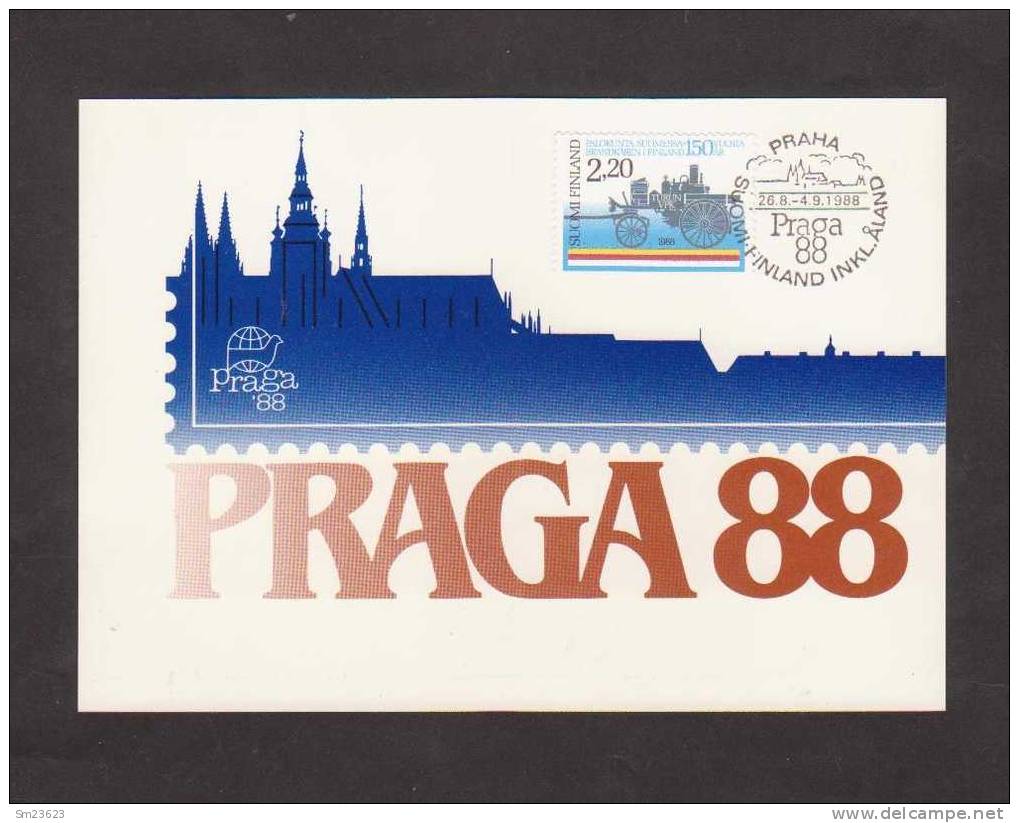Finnland / Suomi / 1988 - Maximumkarte - Praga 88 - - Maximum Cards & Covers