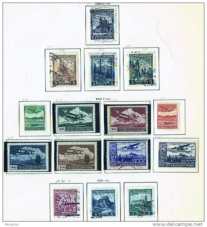 1929-1932  Landscapes And Planes Over Lanscapes Complete Sets Used - Gebruikt