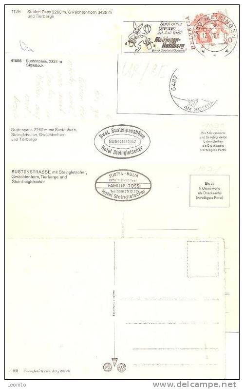 Pass Sustenpass Innertkirchen BE - Wassen UR 5 Ansichtskarten Ab Ca. 1950 - Innertkirchen