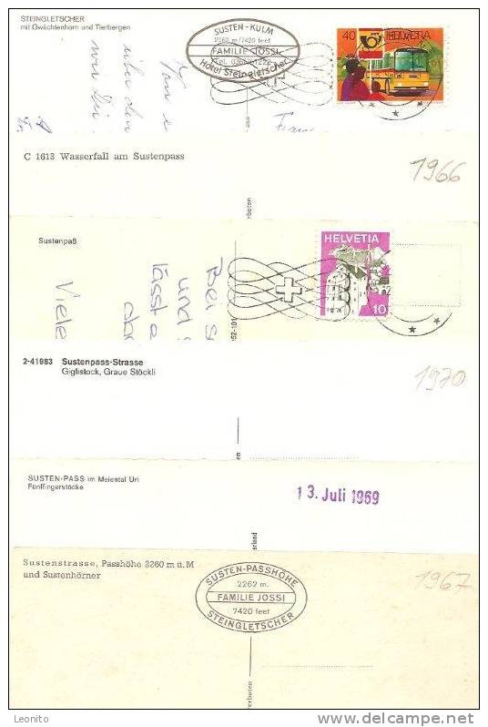 Pass Sustenpass Innertkirchen BE - Wassen UR 6 Ansichtskarten Ab 1966 - Innertkirchen