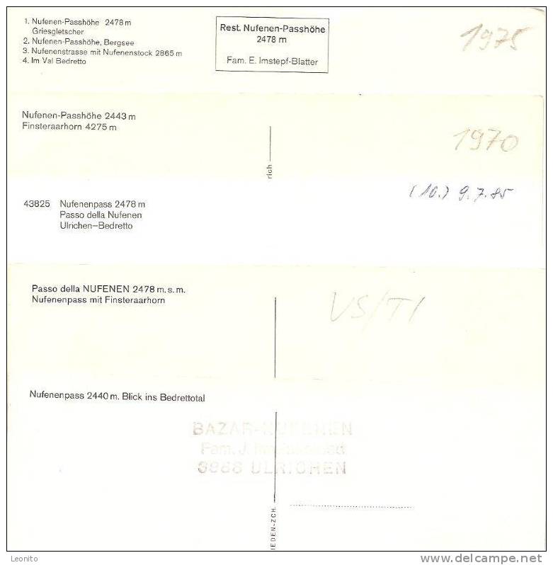 Pass Nufenenpass Ulrichen VS - Airolo TI 5 Ansichtskarten Ab 1970 - Airolo