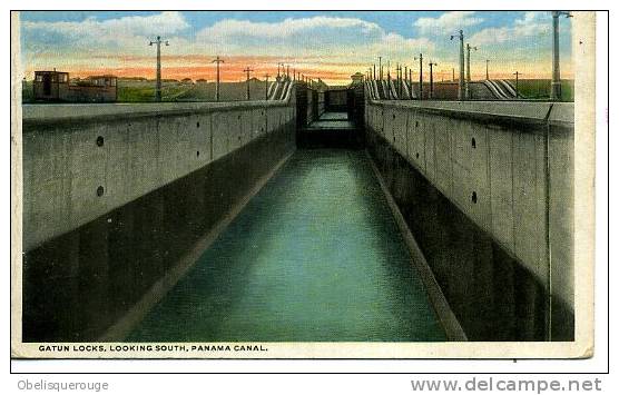 GENERAL VIEW OF  GATUN  LOCKS  PANAMA CANAL 1927 LOOKING SOUTH DEFAUT - Panama