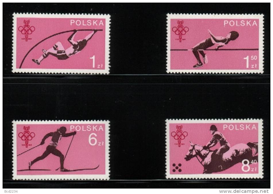 POLAND 1979 60th ANNIVERSARY POLISH OLYMPIC COMMITTEE NHM High Jump Horse Sking Pole Vault Sports - Unused Stamps