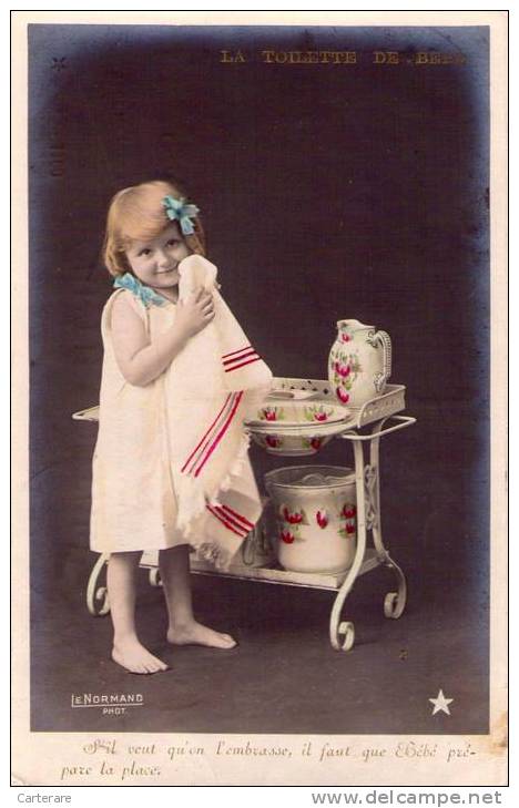 Cpa,1907,lot De 5 Cartes Postales,la Toilette De Bébé ,dont 1 En Double,rare, - Baby's