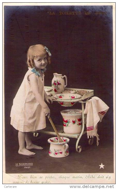 Cpa,1907,lot De 5 Cartes Postales,la Toilette De Bébé ,dont 1 En Double,rare, - Baby's