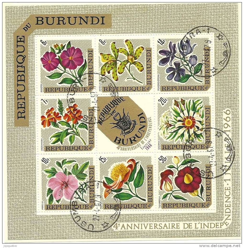 Bloc De Feuille De Burundi 4 Anniversaire L'independance 1966 - Used Stamps