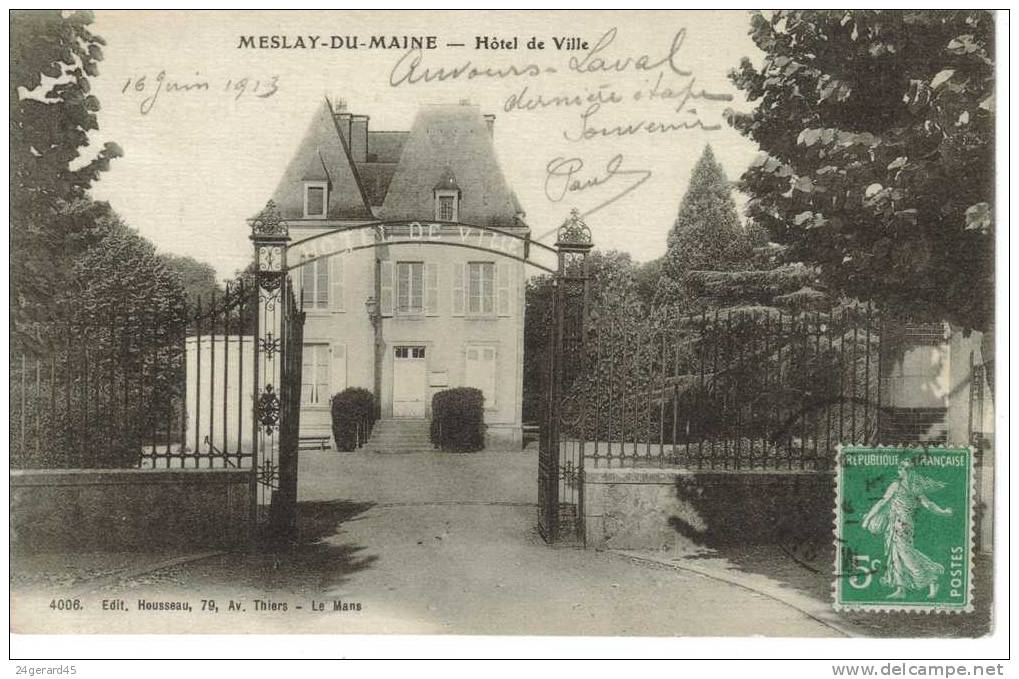 CPA MESLAY DU MAINE (Mayenne) - Hotel De Ville - Meslay Du Maine