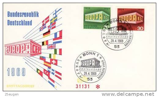 GERMANY  1969  EUROPA CEPT FDC - 1969