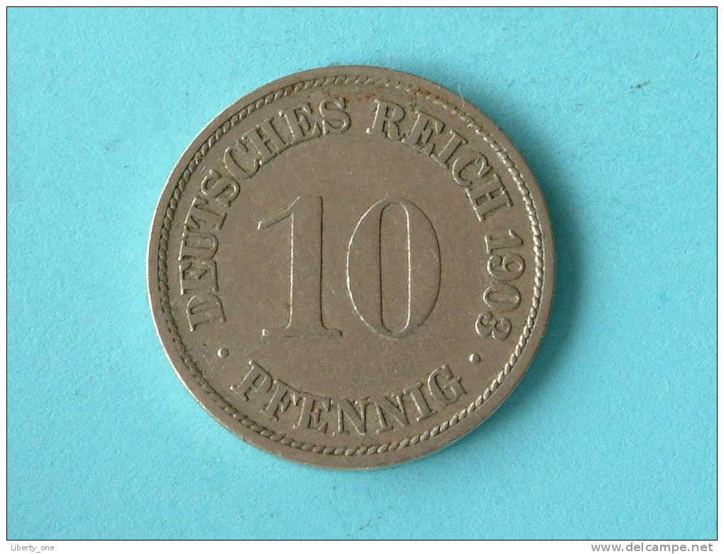 1903 F - 10 PFENNIG / KM 12 ( For Grade , Please See Photo ) ! - 10 Pfennig