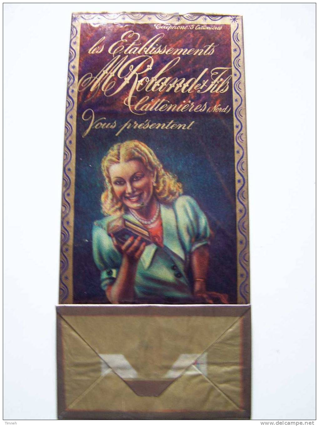 2 Sacs En Papier-sachet Pochette Imprimé Publicitaire-établissements M.ROLAND Et FILS-1952 Cattenières-sac Américain- - Materiale E Accessori