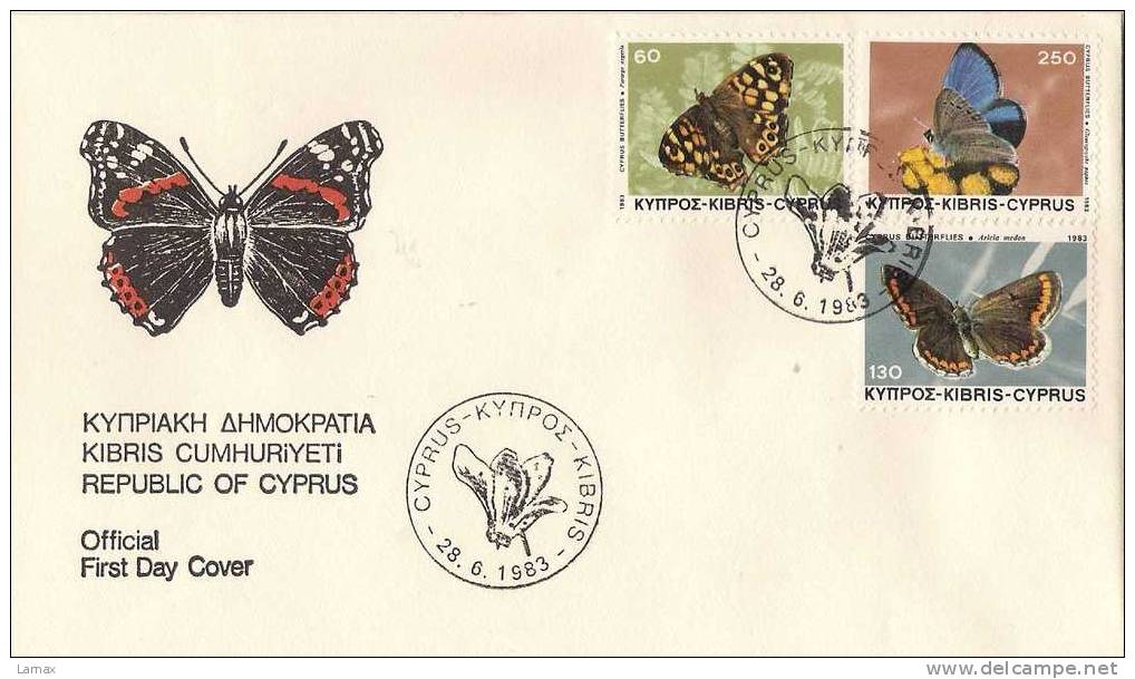 BUTTERFLIES OF CYPRUS  1983 - FLOWER POST MARK   - (4972) - Briefe U. Dokumente