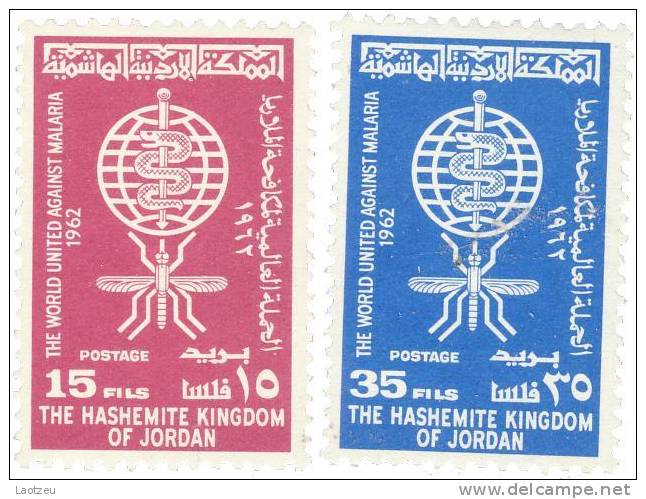 Jordanie 1962 ~ YT 349 à 350* + BF 1* - Eradication Paludisme (Série) - Jordan