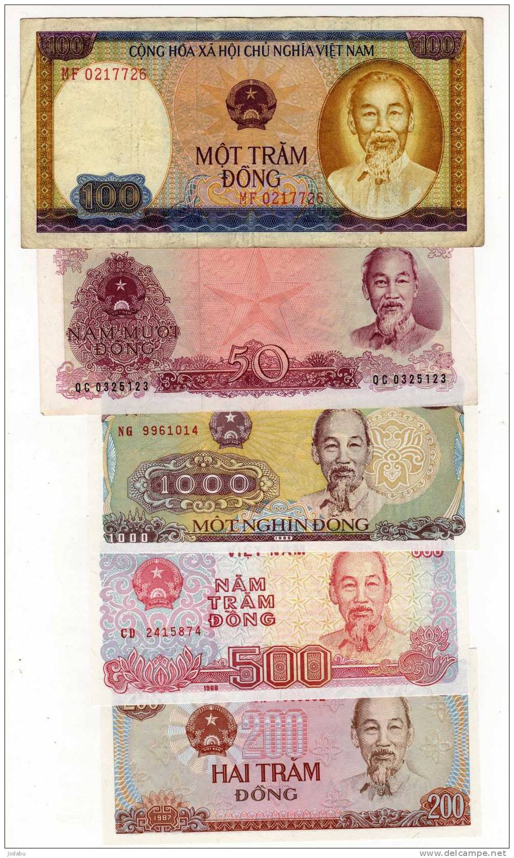 5 Billets  Du Viet-nam - Vietnam