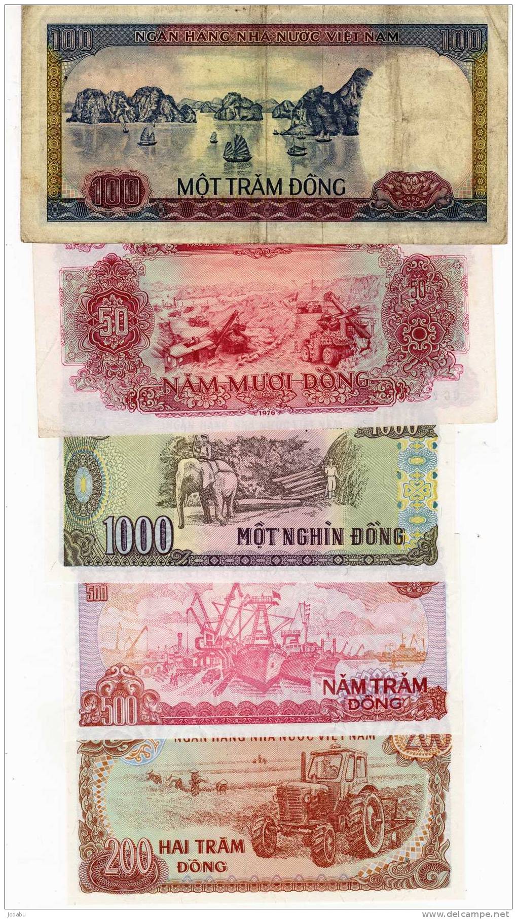 5 Billets  Du Viet-nam - Vietnam