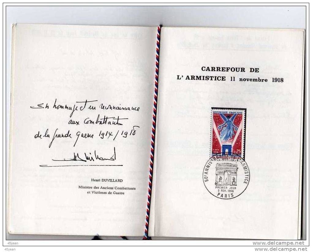 France: 1968, Joli Petit Document Sous Forme De Carnet Pour Les 50 Ans De La Victoire De 1918, à Voire Scan - Lettres & Documents