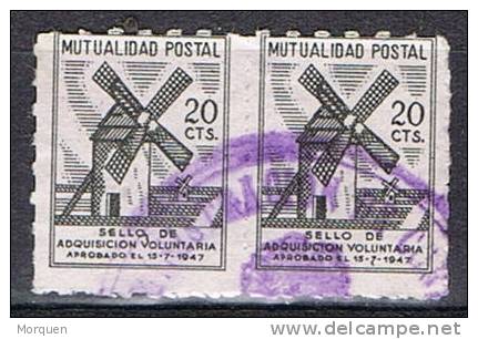 Mutualidad Postal 20 Cts Molino De Viento, Pareja º - Wohlfahrtsmarken