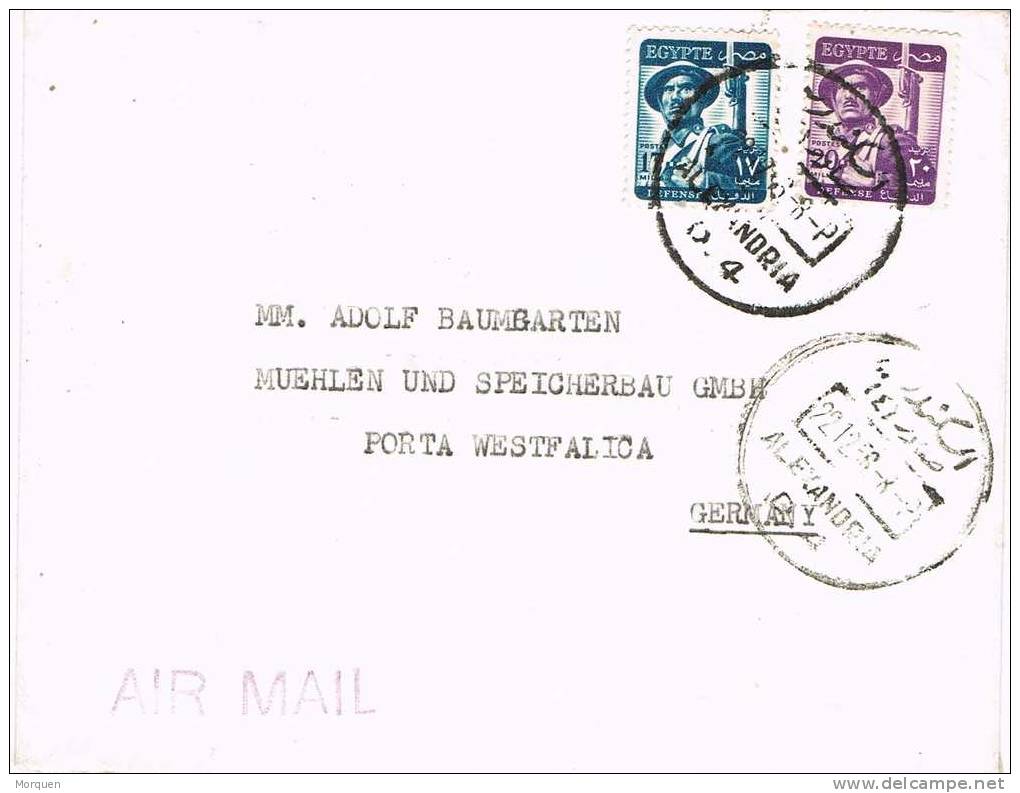 Carta Aerea ALEXANDRIA (Egipto) 1956 - Storia Postale