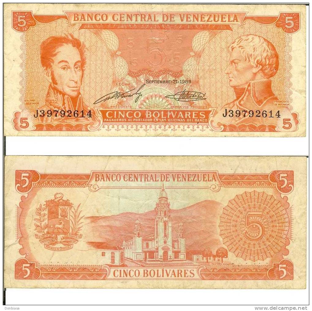 Venezuela: 5 Bolivares 21/09/1989 - Venezuela