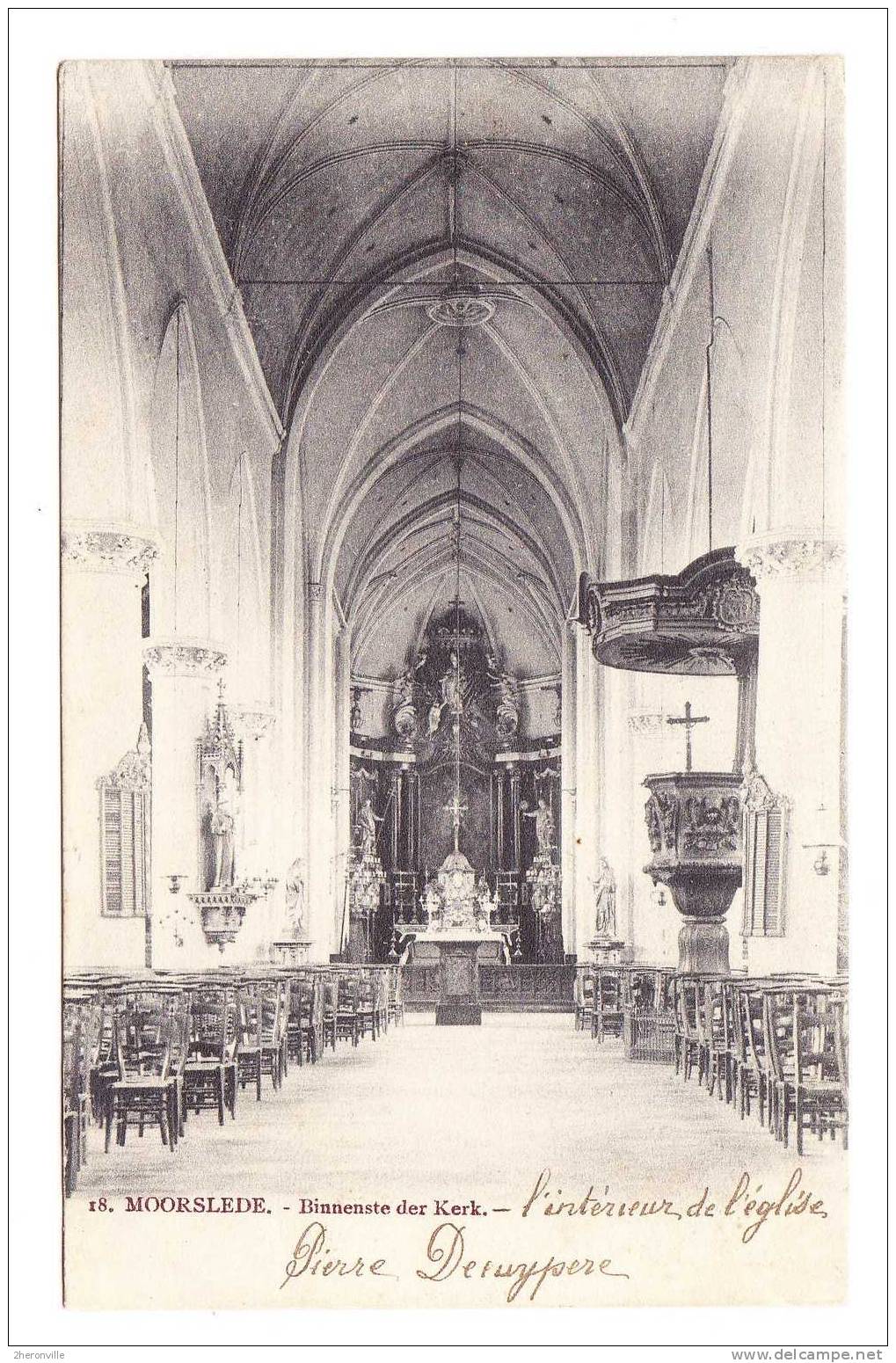 CPA - MOORSLEDE - Binnenste Der Kerk - RARE - Moorslede