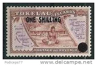 Tokelau-Ins.  1956  Aufdr. 1 Sh Auf 1/2 P  Mi-Nr.5  Postfrisch / MNH - Tokelau