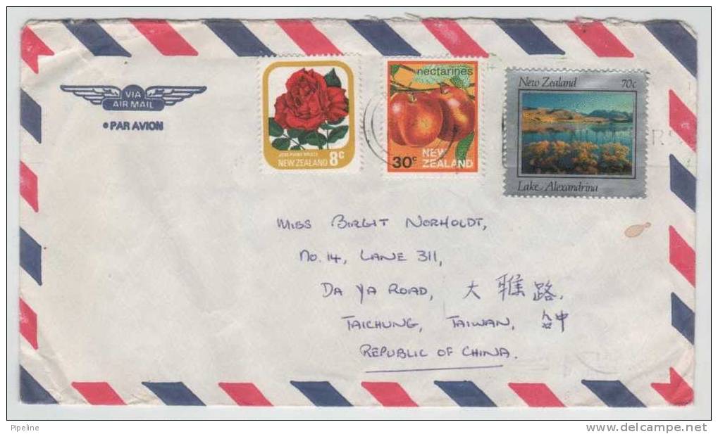 New Zealand Air Mail Cover Sent To Republic Of China 27-1-1984 - Corréo Aéreo