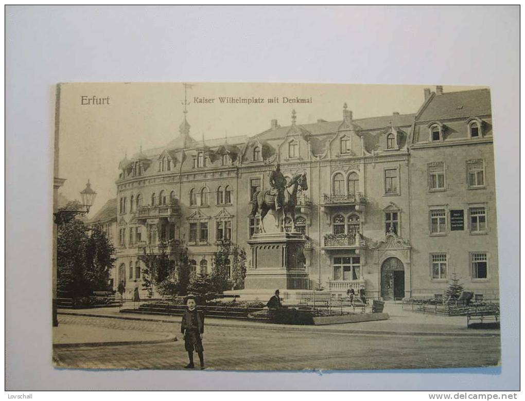 Erfurt. - Kaiser Wilhelmplatz Mit Denkmal. (18 - 9 - 1908) - Erfurt