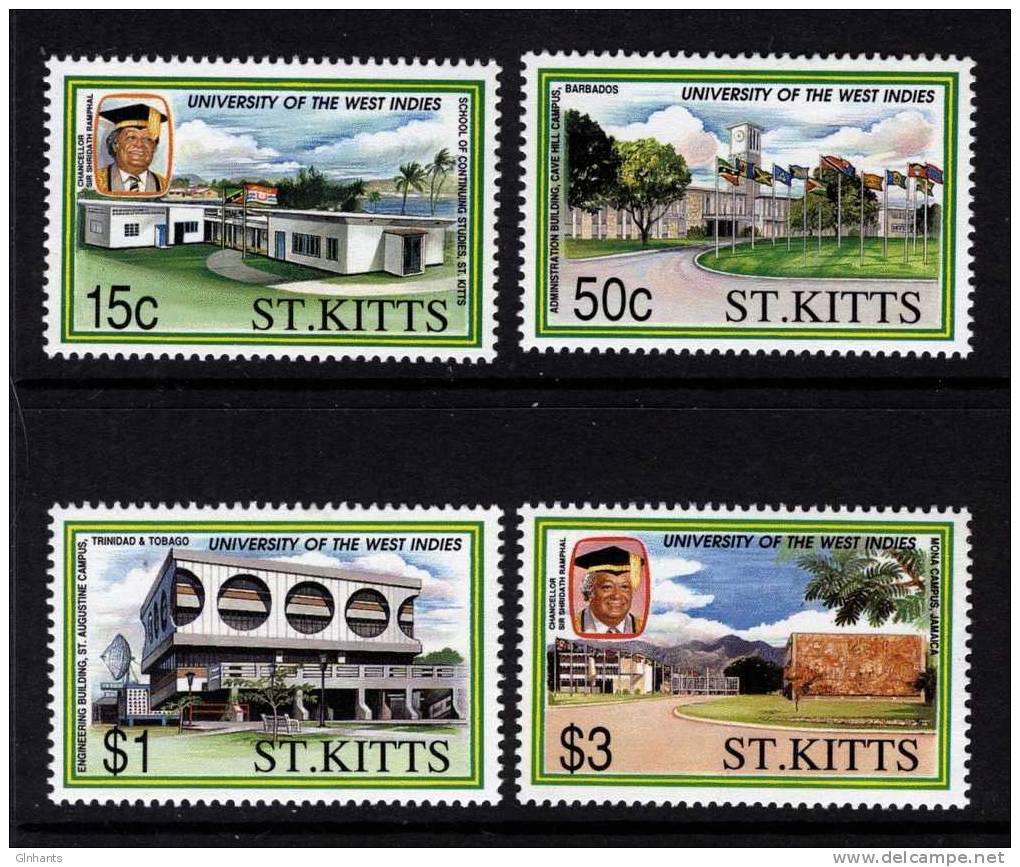 ST KITTS - 1991 UNIVERSITY ANNIVERSARY (4V) FINE MNH ** - St.Kitts And Nevis ( 1983-...)