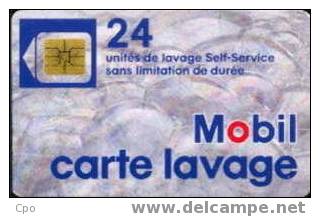 # Carte A Puce Portemonnaie Lavage Mobil 12 - Type 2 - Avec Bulles à Droite 24u So3  - Tres Bon Etat - - Car-wash