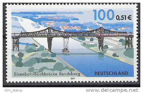 2001 Allem Fed. YV  2010   Mi 2178** MNH Eisenbahnbrücke Rendsburg - Unused Stamps