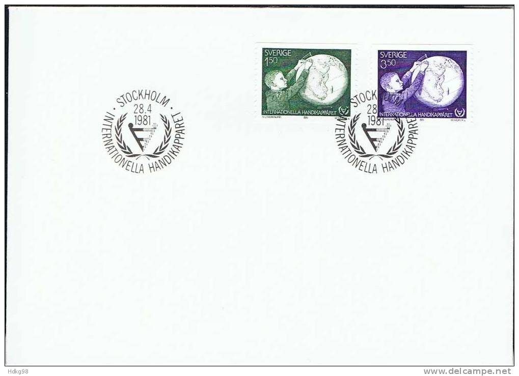 S Schweden 1981 Mi 1143-44 FDC Jahr Der Behinderten - Covers & Documents