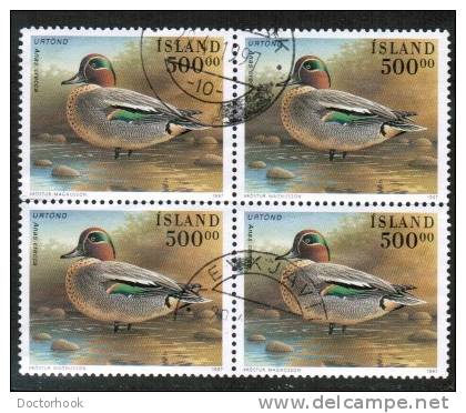 ICELAND   Scott #  835  VF USED Block Of 4 - Gebruikt