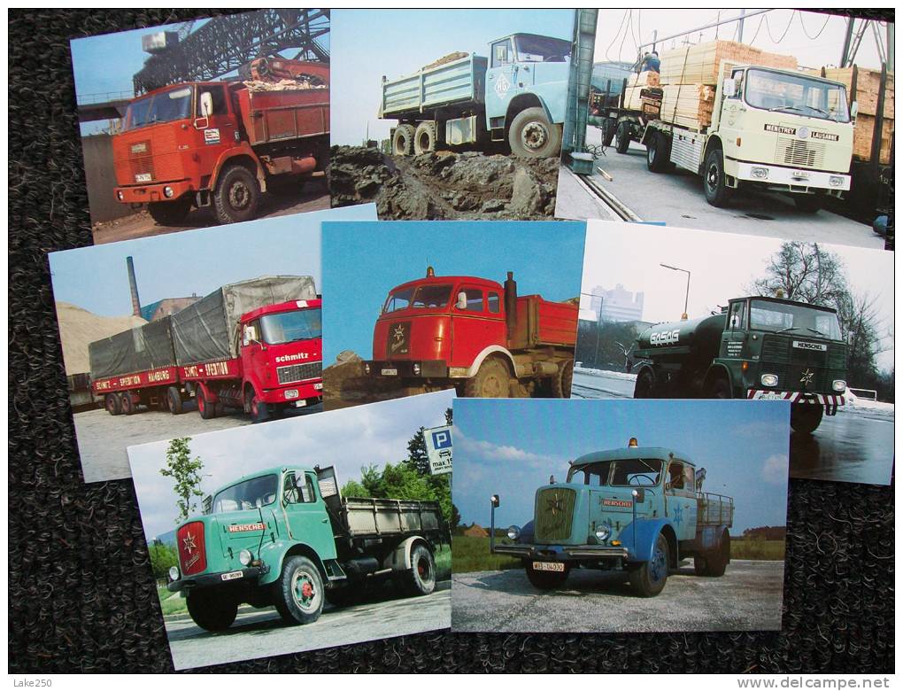 SERIE DA 8 CARTOLINE CAMION  HENSCHELL  Periodo 1954/1973 - Transporter & LKW