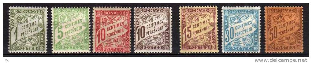 Monaco Taxe N° 1 / 7  Luxe ** - Postage Due