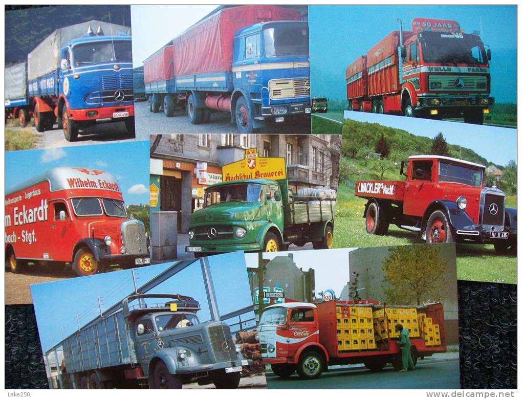 SERIE DA 8 CARTOLINE CAMION  MERCEDES  Periodo 1937/1981 - Trucks, Vans &  Lorries