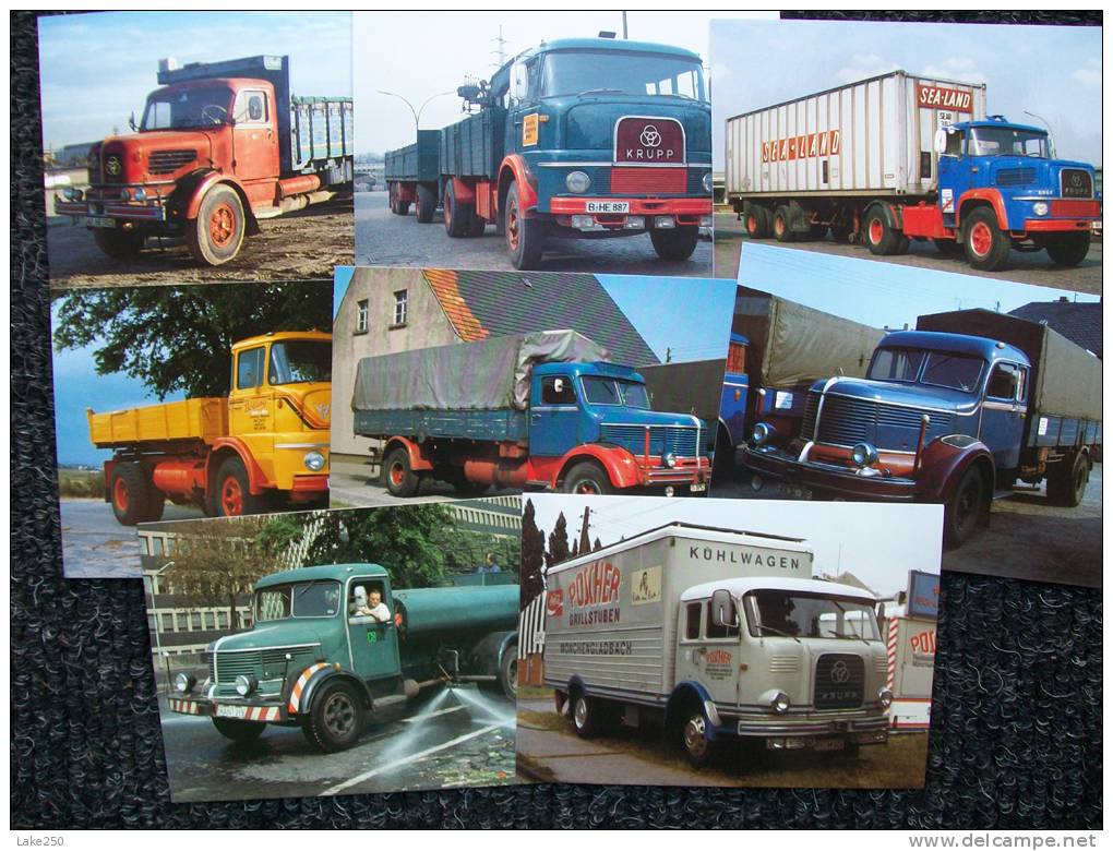 SERIE DA 8 CARTOLINE CAMION  KRUPP  Periodo 1950/1969 - Transporter & LKW