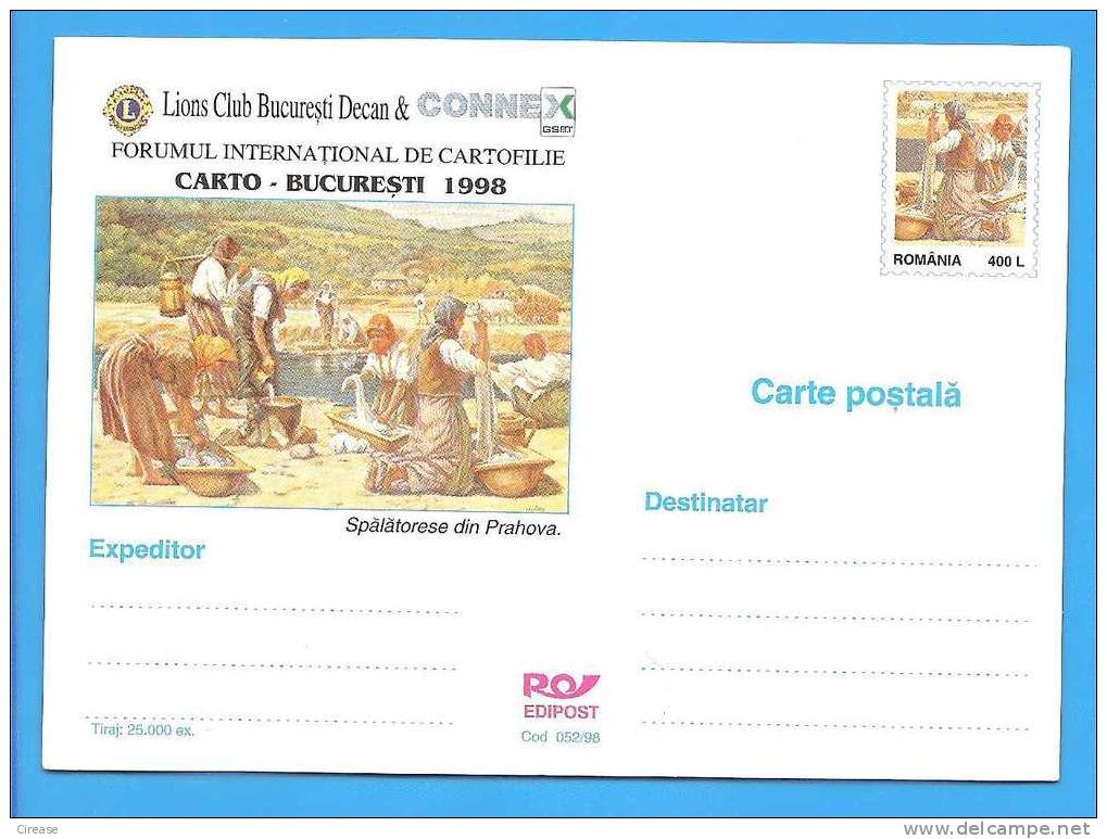 Laundresses In Prahova  ROMANIA Postal Stationery  Postcard 1998. - Textile